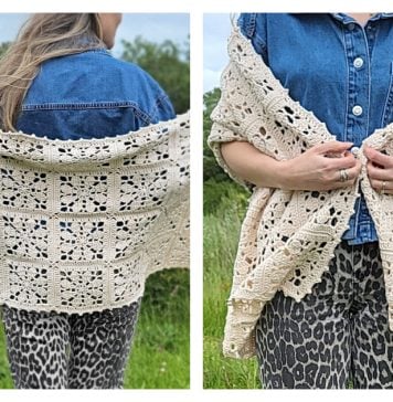 Vintage Flower Shawl Free Crochet Pattern