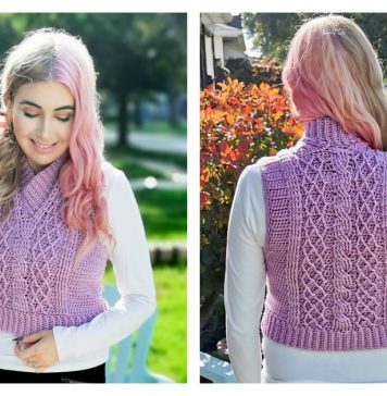 Alice Cabled Vest Free Crochet Pattern