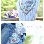 Boho Chic Mosaic Triangular Scarf Free Crochet Pattern
