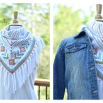 Boho Chic Mosaic Triangular Scarf Free Crochet Pattern