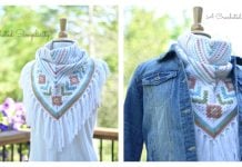 Boho Chic Mosaic Triangular Scarf Free Crochet Pattern