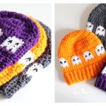 Ghosts in a Row Hat Free Crochet Pattern