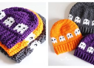Ghosts in a Row Hat Free Crochet Pattern