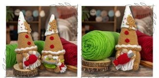 Gingerbread Cookie Gnome Couple Free Crochet Pattern and Video Tutorial