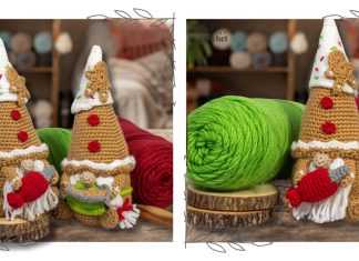 Gingerbread Cookie Gnome Couple Free Crochet Pattern and Video Tutorial