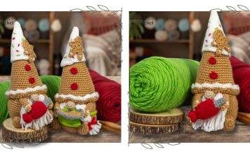 Gingerbread Cookie Gnome Couple Free Crochet Pattern and Video Tutorial