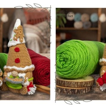 Gingerbread Cookie Gnome Couple Free Crochet Pattern and Video Tutorial