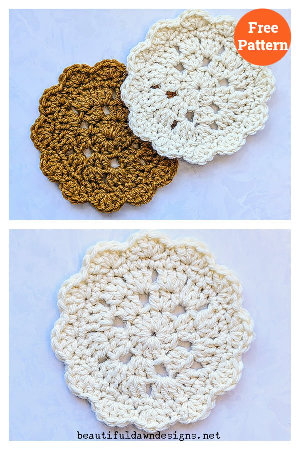 Granny Cluster Coaster Free Crochet Pattern