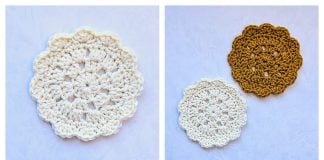 Granny Cluster Coaster Free Crochet Pattern