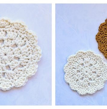 Granny Cluster Coaster Free Crochet Pattern