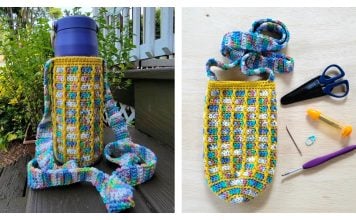 Kaleidoscope Water Bottle Holder Free Crochet Pattern