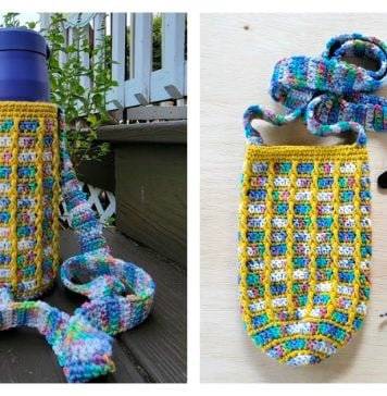 Kaleidoscope Water Bottle Holder Free Crochet Pattern