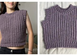 Ribbed Sweater Vest Free Crochet Pattern and Video Tutorial