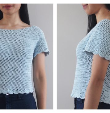 Scallop Top Free Crochet Pattern and Video Tutorial