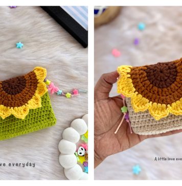 Sunflower Coin Purse Free Crochet Pattern