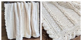 Twelve Cables Baptism Blanket Free Crochet Pattern and Video Tutorial