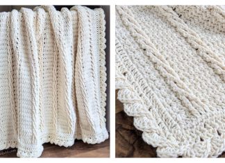 Twelve Cables Baptism Blanket Free Crochet Pattern and Video Tutorial