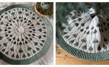 Twinkling Trees Tree Skirt Free Crochet Pattern and Video Tutorial