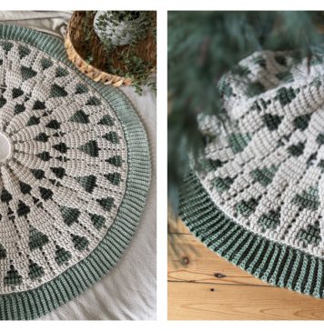 Twinkling Trees Tree Skirt Free Crochet Pattern and Video Tutorial