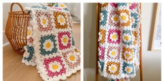 3D Daisy Blanket Free Crochet Pattern and Video Tutorial