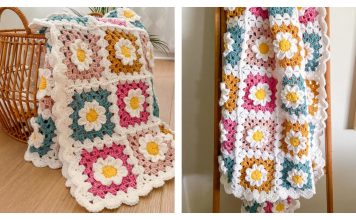 3D Daisy Blanket Free Crochet Pattern and Video Tutorial