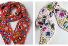 Aster Granny Square Scarf Free Crochet Pattern and Video Tutorial