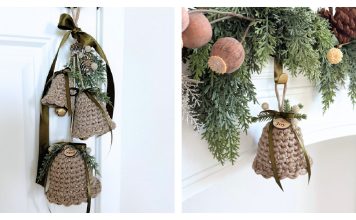 Christmas Bell Ornament Free Crochet Pattern and Video Tutorial