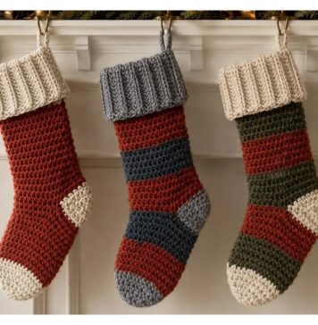 Chunky Christmas Stocking Free Crochet Pattern and Video Tutorial