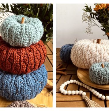 Cozy Cottage Pumpkins Free Crochet Pattern and Video Tutorial