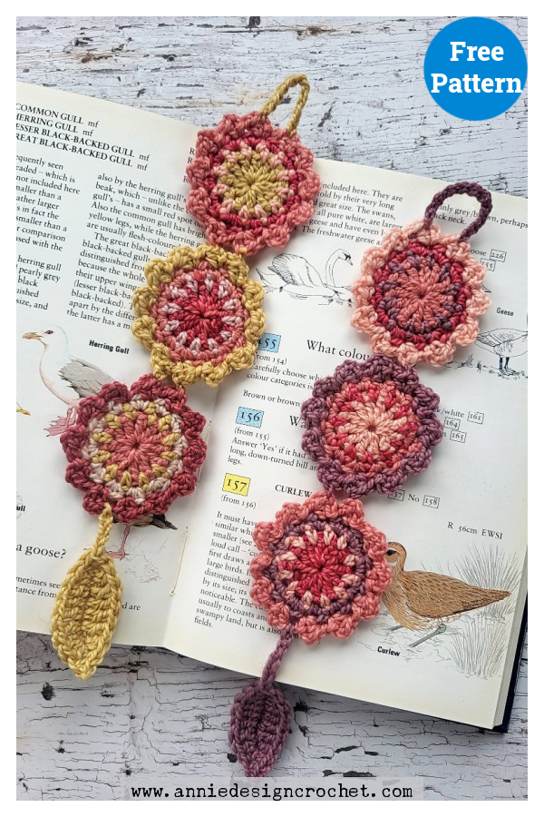 Faded Petals Bookmark Free Crochet Pattern