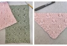 Floral Moss Stitch Dishcloth Free Crochet Pattern and Video Tutorial