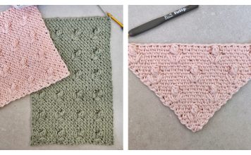 Floral Moss Stitch Dishcloth Free Crochet Pattern and Video Tutorial