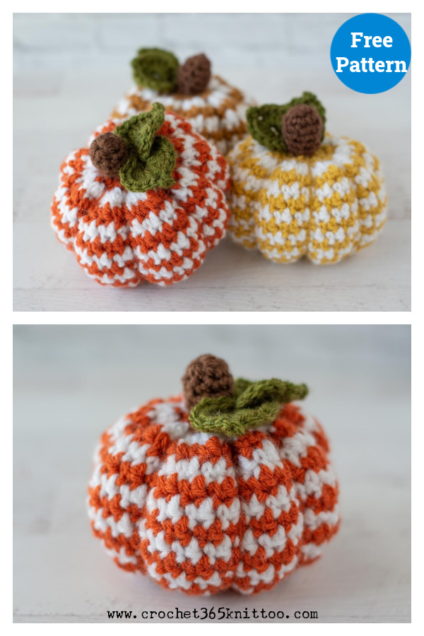 Houndstooth Pumpkin Free Crochet Pattern