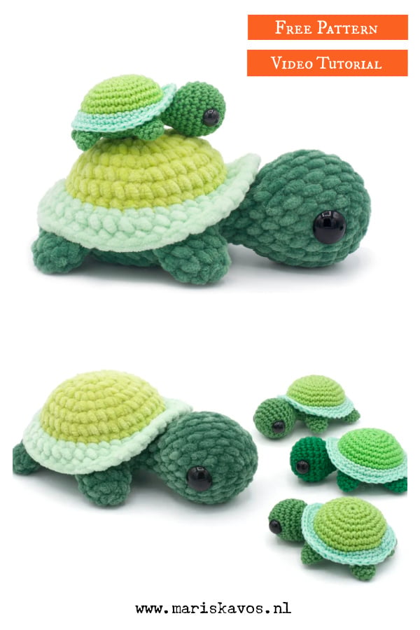 Mini Turtle Amigurumi Free Crochet Pattern and Video Tutorial