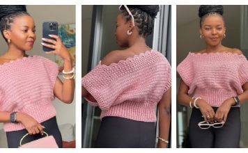 Off Shoulder X Stitch Rib Top Free Crochet Pattern and Video Tutorial