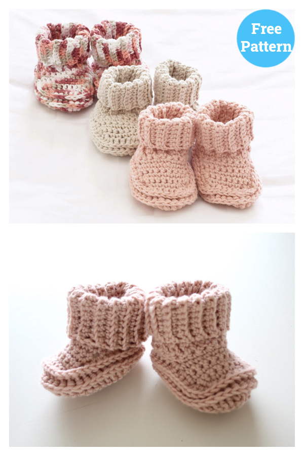 Peachy Baby Booties Free Crochet Pattern