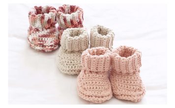 Peachy Baby Booties Free Crochet Pattern