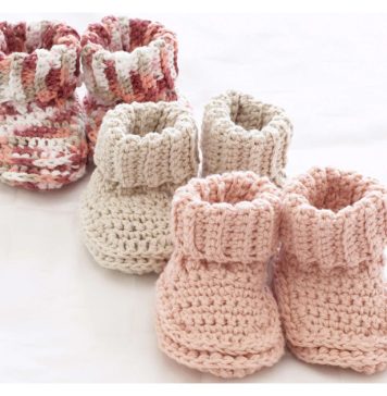 Peachy Baby Booties Free Crochet Pattern