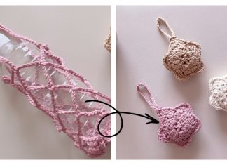 Star Motif Bottle Holder Free Crochet Pattern and Video Tutorial