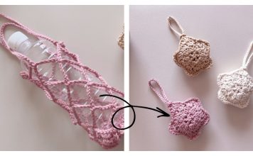 Star Motif Bottle Holder Free Crochet Pattern and Video Tutorial