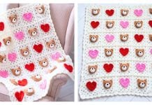 Teddy With Love Blanket Free Crochet Pattern and Video Tutorial
