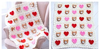 Teddy With Love Blanket Free Crochet Pattern and Video Tutorial