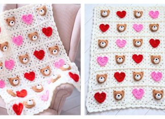 Teddy With Love Blanket Free Crochet Pattern and Video Tutorial