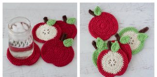 Cider Mill Apple Coasters Free Crochet Pattern