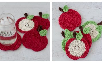 Cider Mill Apple Coasters Free Crochet Pattern