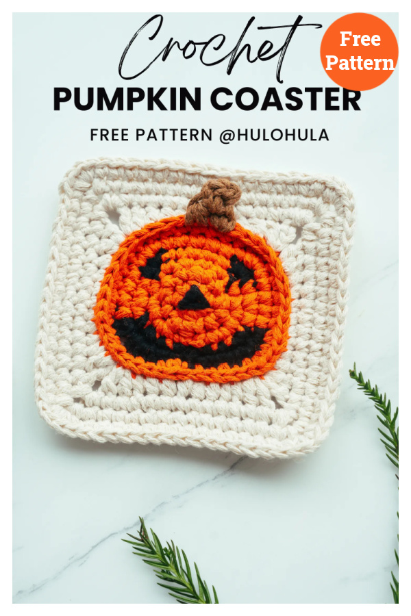 Halloween Pumpkin Coaster Free Crochet Pattern