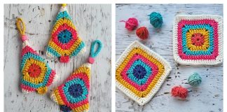 Merry Scraps Tree Free Crochet Pattern
