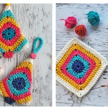 Merry Scraps Tree Free Crochet Pattern