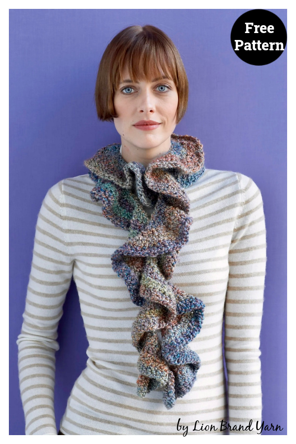 Painted Ruffle Scarf Free Crochet Pattern