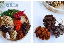 Pinecone Ornament Free Crochet Pattern and Video Tutorial Pinecone Ornament Free Crochet Pattern and Video Tutorial